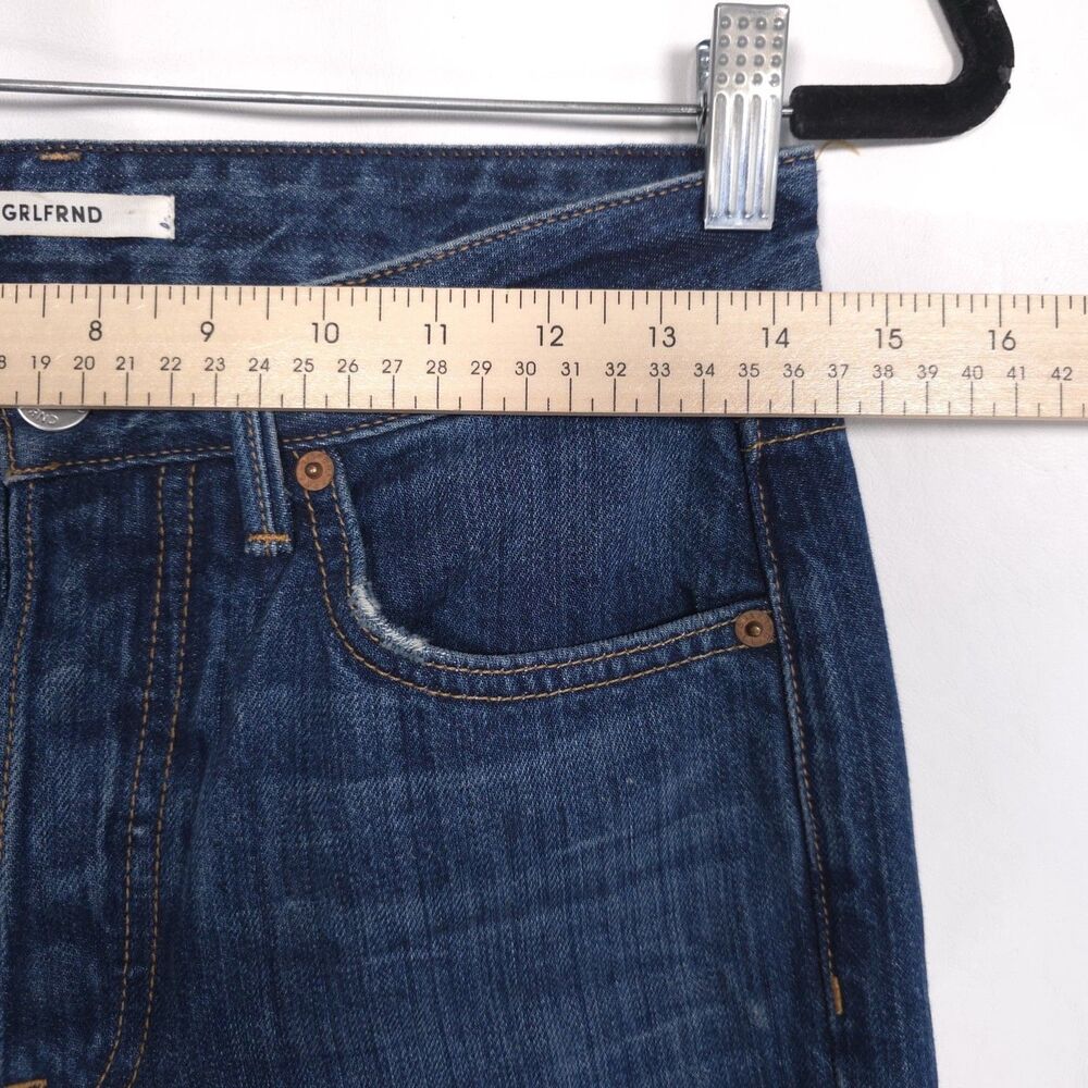 GRLFRND Carla Flare Bootcut Straight Jeans Blue Sunday Raw Hem ORGANIC COTTON 26 - Picture 7 of 16